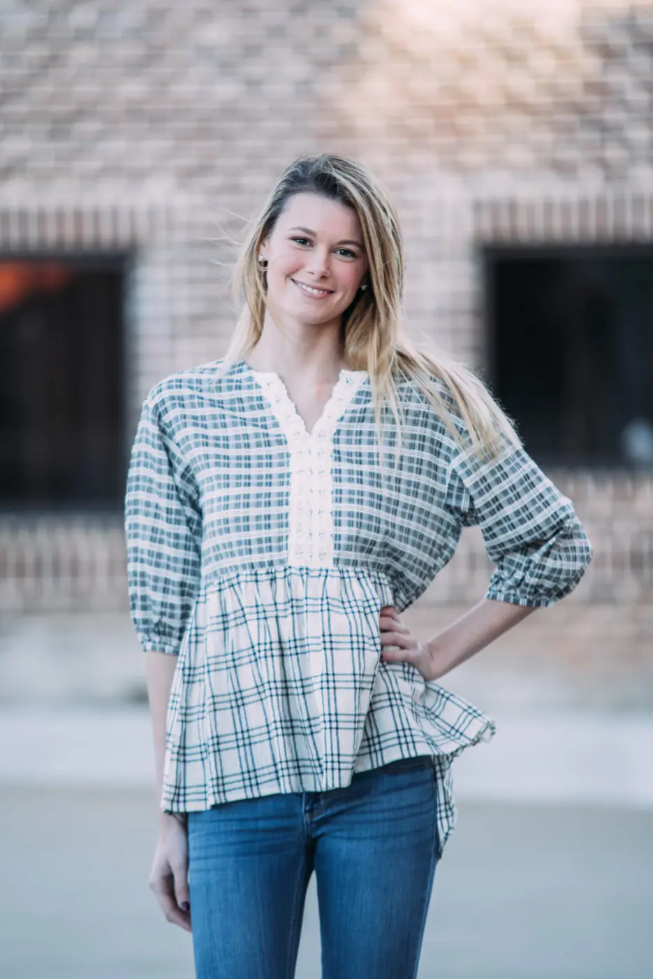 Portrait in Plaid Top