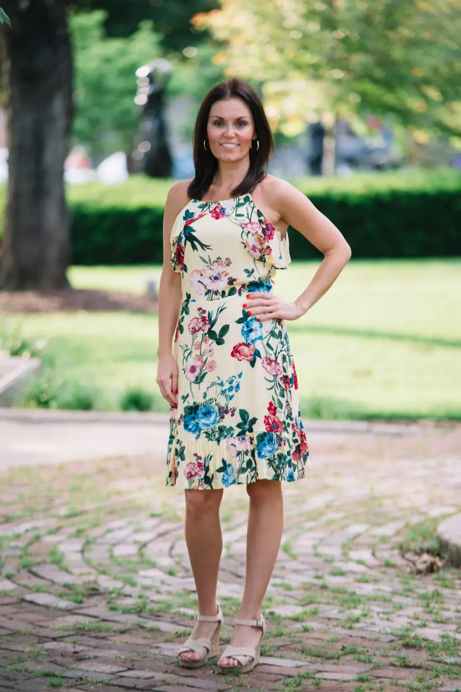 Morning blooms ruffle dress