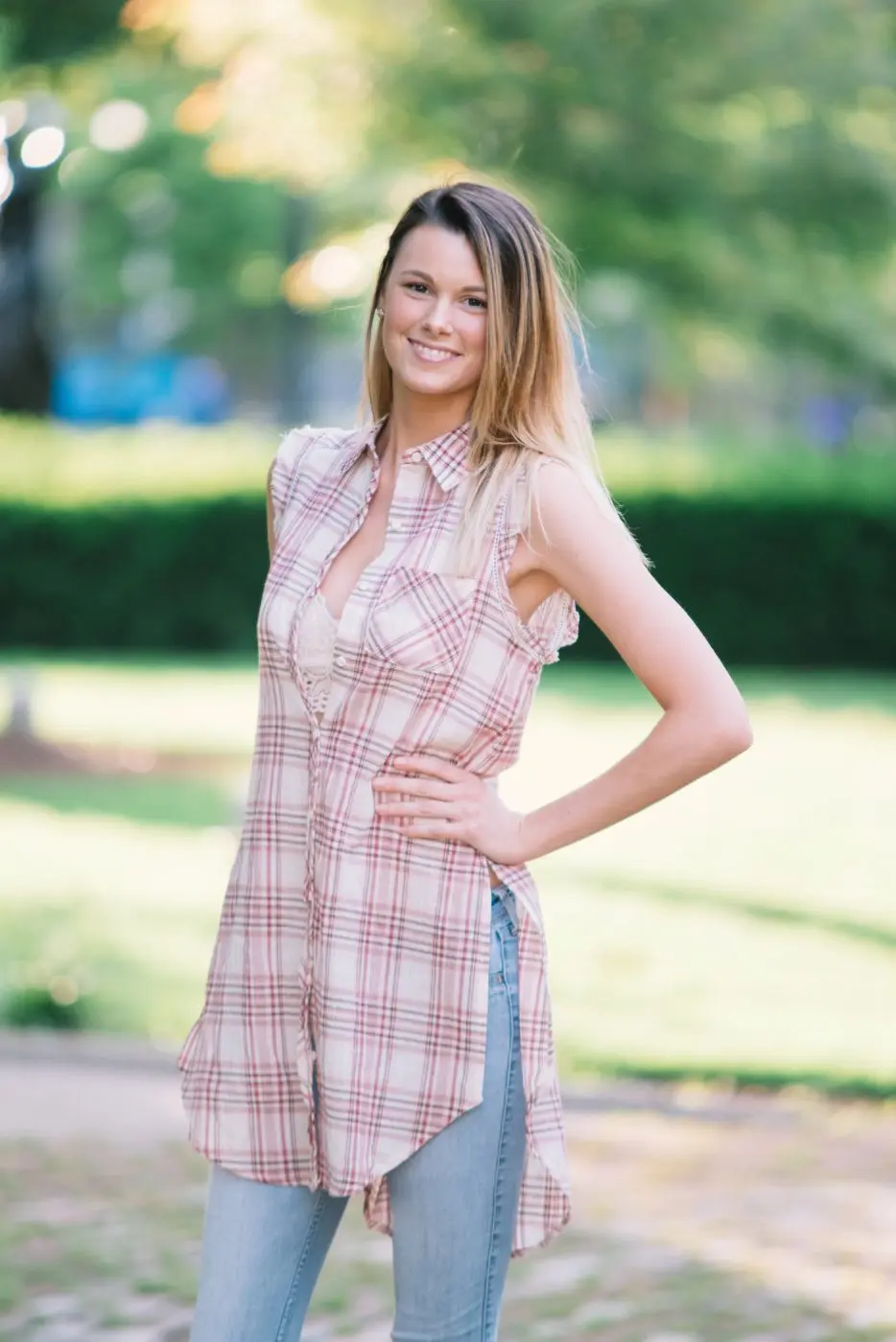 Urban Rust plaid top