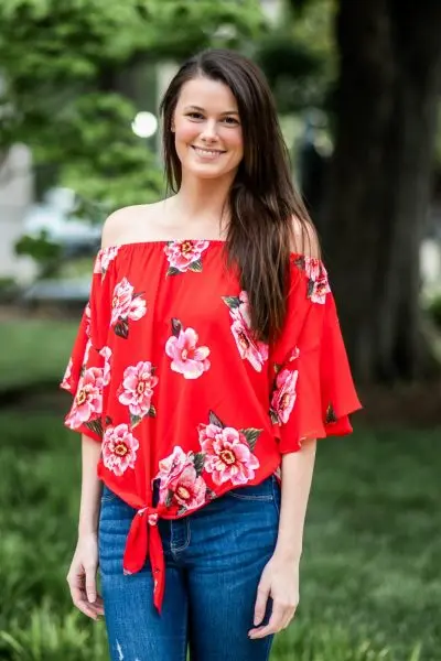 Scarlet Rose off the shoulder top