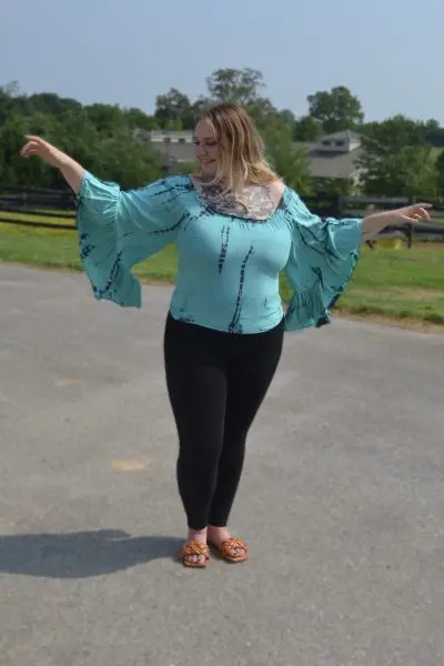 Tranquil Waters bell sleeve top