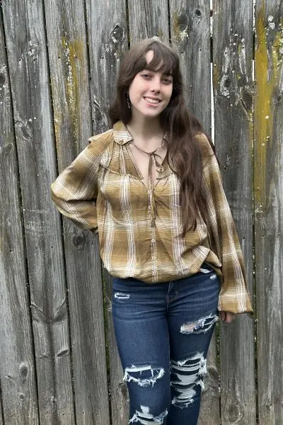 Natural Beauty plaid top